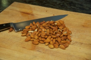 hand-chop almonds